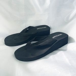 Black Colin Stuart Wedge Sandals